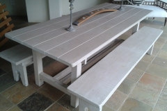 Bench and table