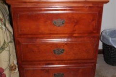 Pedestal 3 panel cut drawers , double trim top, in cherry R4200