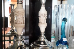 royal sable sp candlesticks with ivory carvings R2000 pr