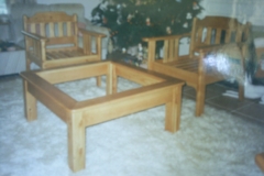 Coffee table glass top sq legs
